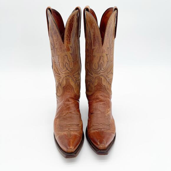 Lucchese Savannah N4540 Women’s 8 Tan Leather Snip Toe Western Cowgirl Boots - Picture 5 of 11